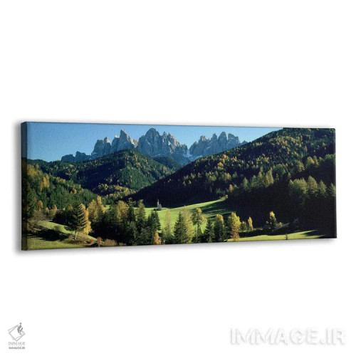 تابلو دکوراتیو Val di Funes, South Tyrol, Italy,نمای دور کلیسای سنت یو… اثر پانورامیک ایمجز - نمای پرسپکتیو محصول