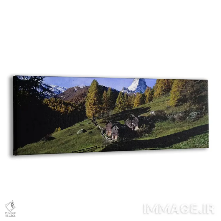 تابلو دکوراتیو Valais, Switzerland,کابین های کنار کوه، وله، سوئیس اثر پانورامیک ایمجز - نمای پرسپکتیو محصول