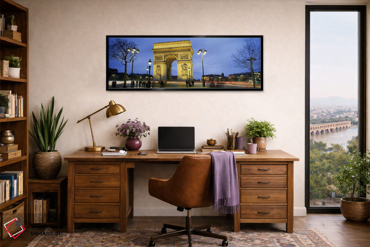 تابلو دکوراتیو Arc de Triomphe, Paris, France,گردشگران در حال قدم زدن… اثر پانورامیک ایمجز - D2B
