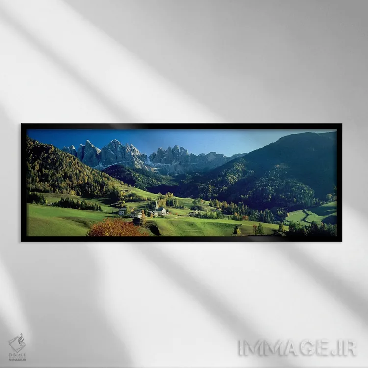 تابلو دکوراتیو Val di Funes, South Tyrol, Trentino-Alto Adige, Italy,س… اثر پانورامیک ایمجز - نمای قابدار مشکی