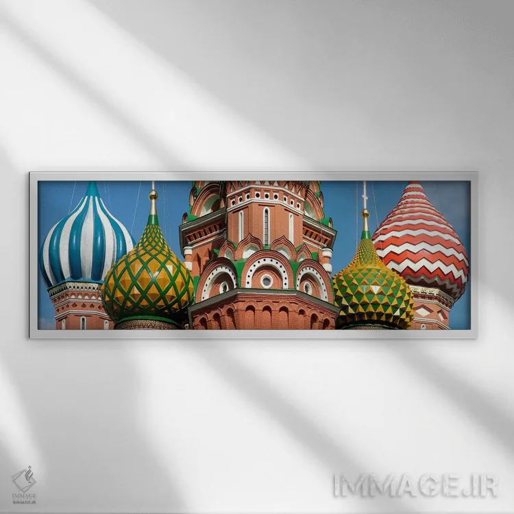 تابلو دکوراتیو St. Basil's Cathedral, Red Square, Moscow, Russia,نمای… اثر پانورامیک ایمجز - نمای قابدار سفید