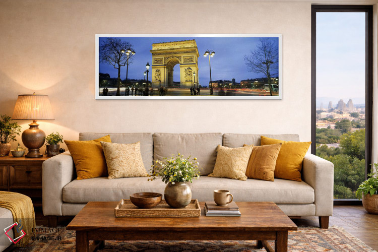 تابلو دکوراتیو Arc de Triomphe, Paris, France,گردشگران در حال قدم زدن… اثر پانورامیک ایمجز - D4W