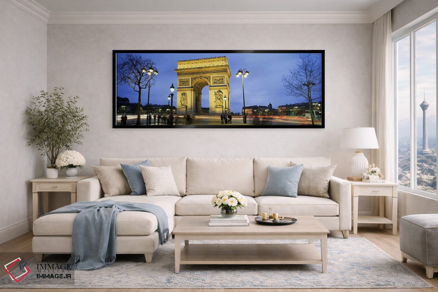تابلو دکوراتیو Arc de Triomphe, Paris, France,گردشگران در حال قدم زدن… اثر پانورامیک ایمجز - D5B