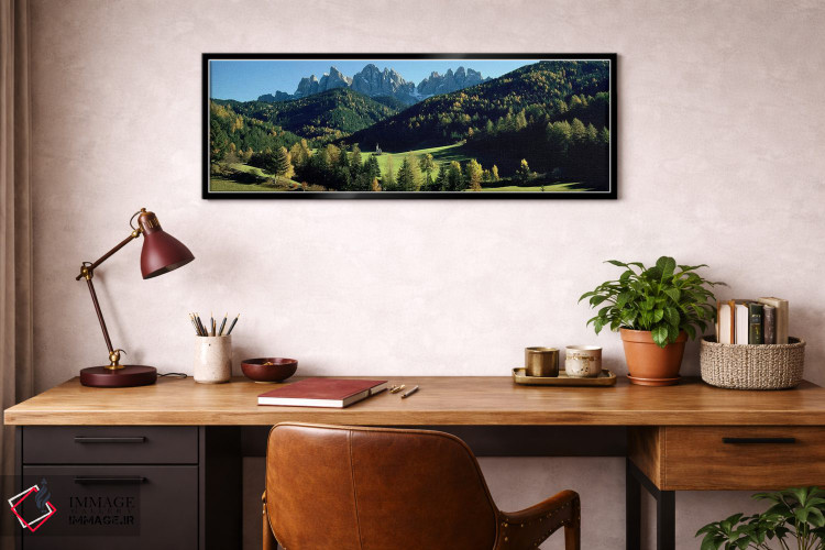 تابلو دکوراتیو Val di Funes, South Tyrol, Italy,نمای دور کلیسای سنت یو… اثر پانورامیک ایمجز - D2B