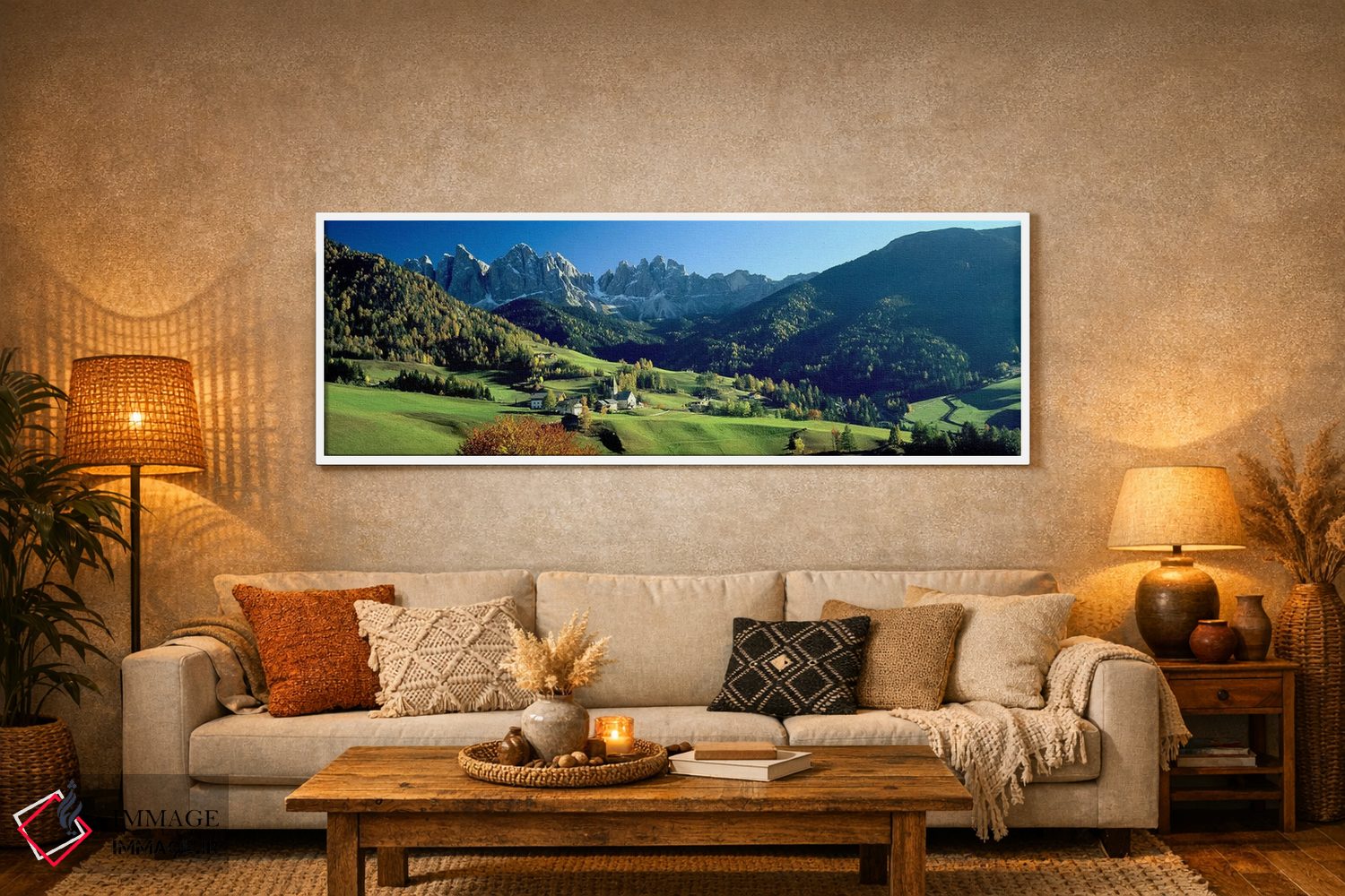 تابلو دکوراتیو Val di Funes, South Tyrol, Trentino-Alto Adige, Italy,س… اثر پانورامیک ایمجز - D5W