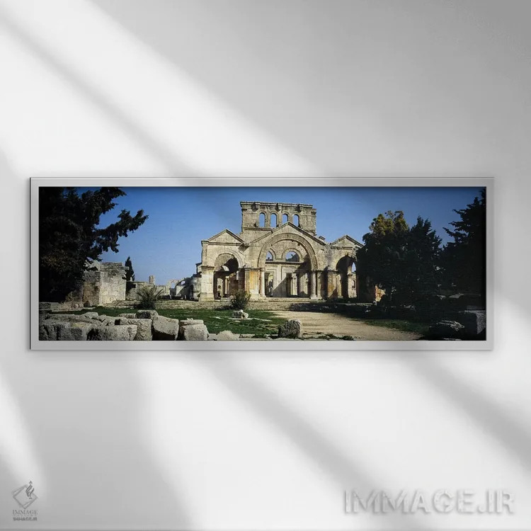 تابلو دکوراتیو St. Simeon The Stylite Abbey, Aleppo, Syria,ویرانه های… اثر پانورامیک ایمجز - نمای قابدار سفید