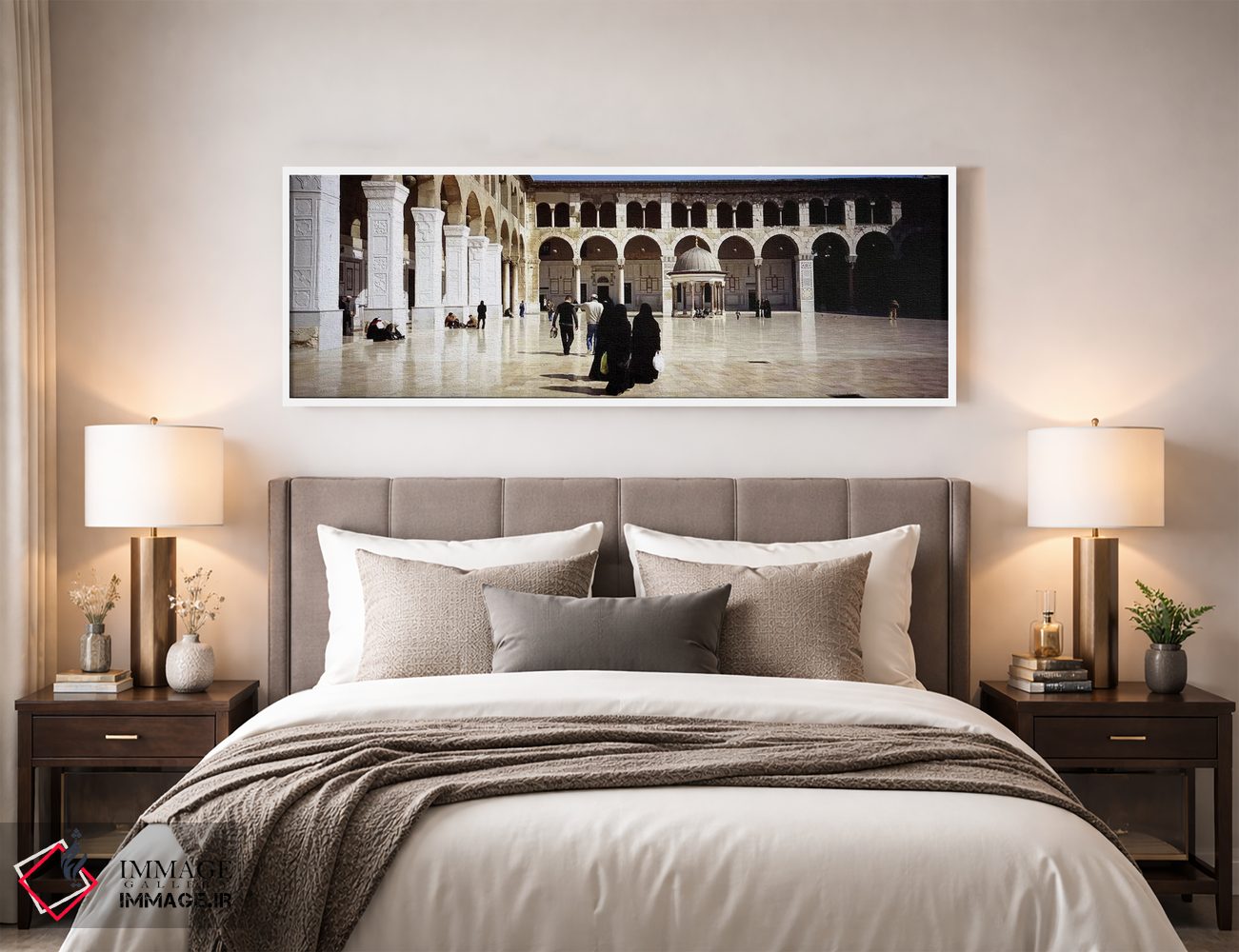 تابلو دکوراتیو Umayyad Mosque, Damascus, Syria,گروهی از مردم در حال قد… اثر پانورامیک ایمجز - D3W
