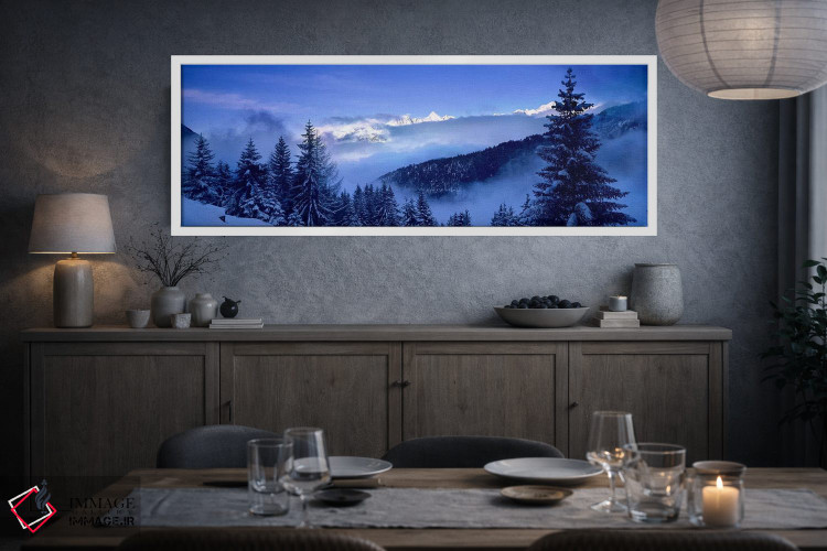 تابلو دکوراتیو Simplon Pass, Valais, Switzerland,روز زمستانی مه آلود… اثر پانورامیک ایمجز - D3W