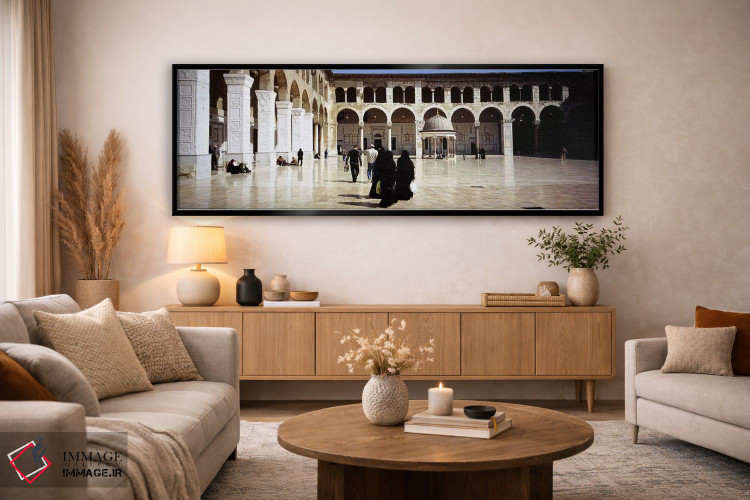 تابلو دکوراتیو Umayyad Mosque, Damascus, Syria,گروهی از مردم در حال قد… اثر پانورامیک ایمجز - D5B