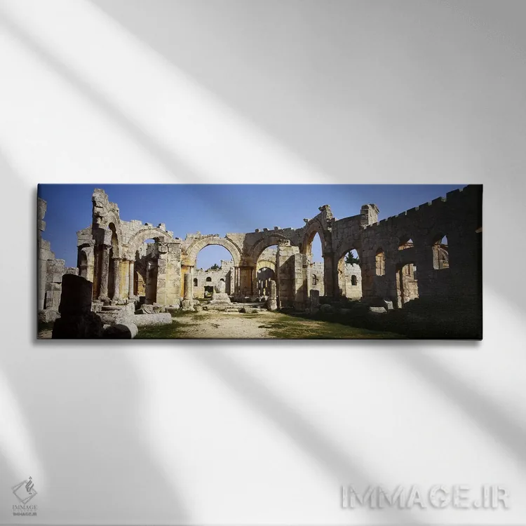 تابلو دکوراتیو St. Simeon The Stylite Abbey, Aleppo, Syria #2,ویرانه ه… اثر پانورامیک ایمجز - نمای روبهرو روی دیوار