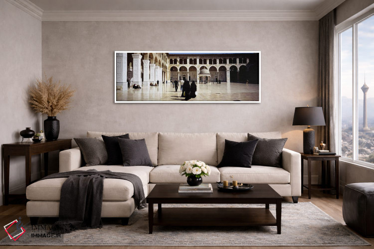 تابلو دکوراتیو Umayyad Mosque, Damascus, Syria,گروهی از مردم در حال قد… اثر پانورامیک ایمجز - D4W