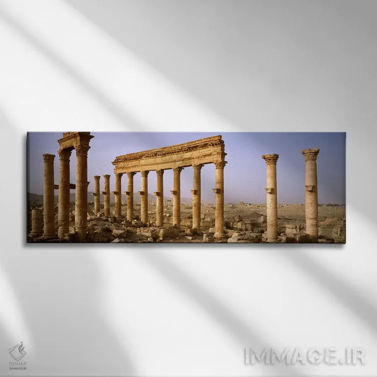 تابلو دکوراتیو Palmyra, Syria,ویرانه های قدیمی در یک چشم انداز، پالمیر… اثر پانورامیک ایمجز - نمای روبهرو روی دیوار