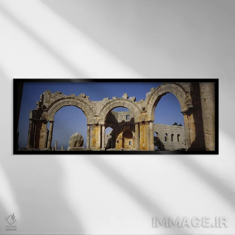 تابلو دکوراتیو St. Simeon Church, Aleppo, Syria,ویرانه های قدیمی کلیسا… اثر پانورامیک ایمجز - نمای قابدار مشکی