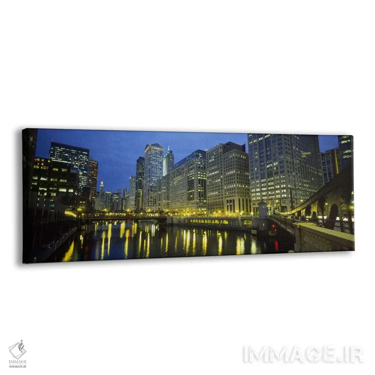 تابلو دکوراتیو Chicago River, Chicago, Illinois, USA,نمای زاویه پایین… اثر پانورامیک ایمجز - نمای پرسپکتیو محصول