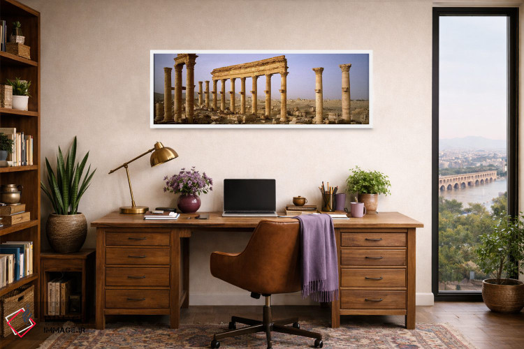 تابلو دکوراتیو Palmyra, Syria,ویرانه های قدیمی در یک چشم انداز، پالمیر… اثر پانورامیک ایمجز - D1W