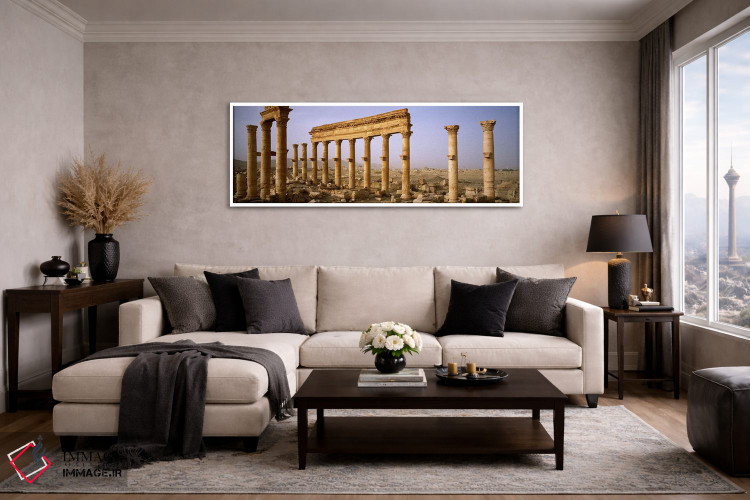 تابلو دکوراتیو Palmyra, Syria,ویرانه های قدیمی در یک چشم انداز، پالمیر… اثر پانورامیک ایمجز - D3W