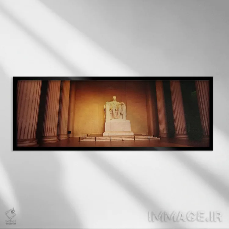 تابلو دکوراتیو Lincoln Memorial, Washington DC, USA,نمای زاویه پایین ا… اثر پانورامیک ایمجز - نمای قابدار مشکی