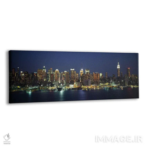 تابلو دکوراتیو Manhattan, New York City, New York, USA,خط افق شبانه، م… اثر پانورامیک ایمجز - نمای پرسپکتیو محصول