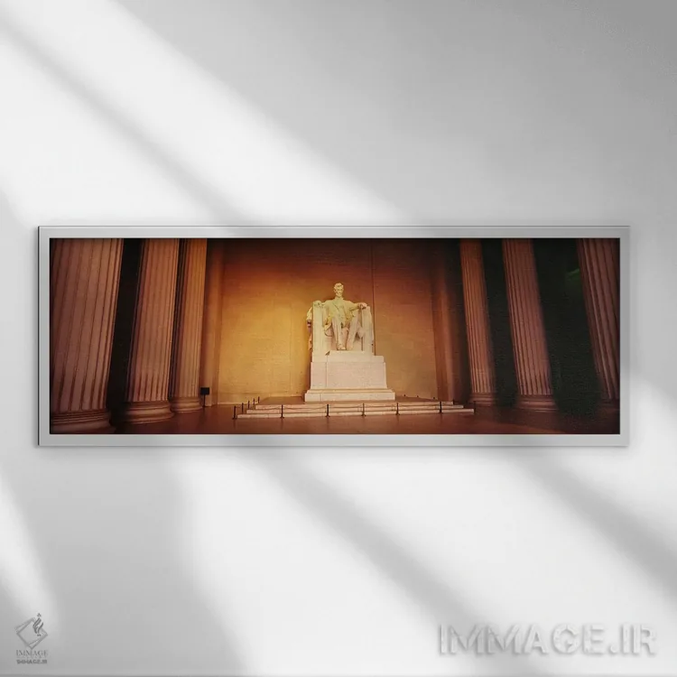 تابلو دکوراتیو Lincoln Memorial, Washington DC, USA,نمای زاویه پایین ا… اثر پانورامیک ایمجز - نمای قابدار سفید