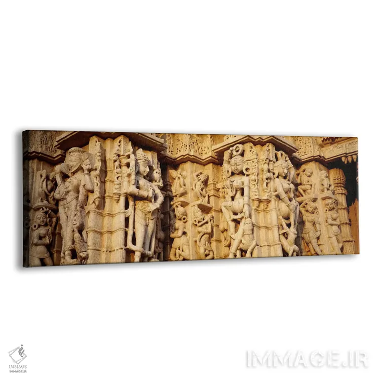 تابلو دکوراتیو Jain Temple, Ranakpur, Rajasthan, India,مجسمه های حجاری… اثر پانورامیک ایمجز - نمای پرسپکتیو محصول