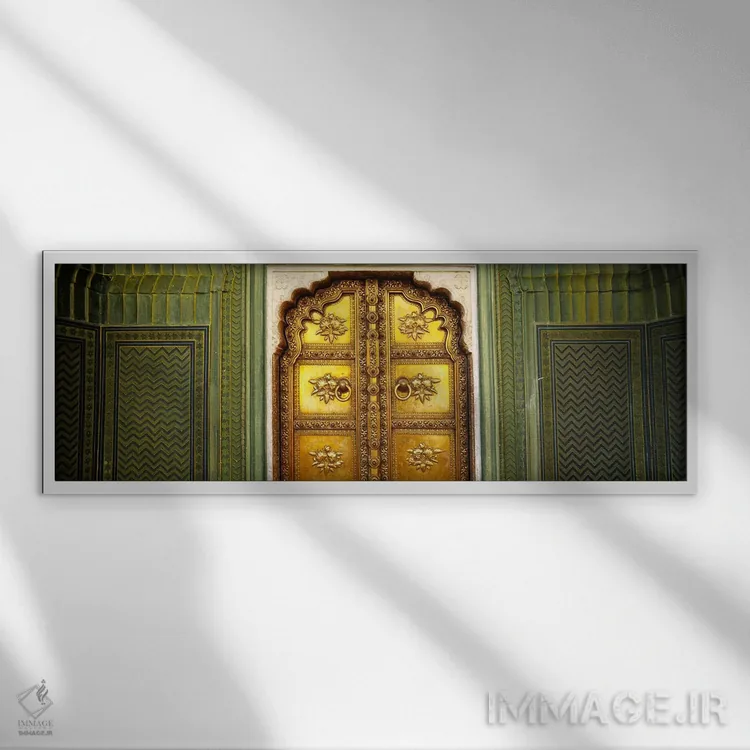 تابلو دکوراتیو Jaipur City Palace, Jaipur, Rajasthan, India,نمای نزدیک… اثر پانورامیک ایمجز - نمای قابدار سفید