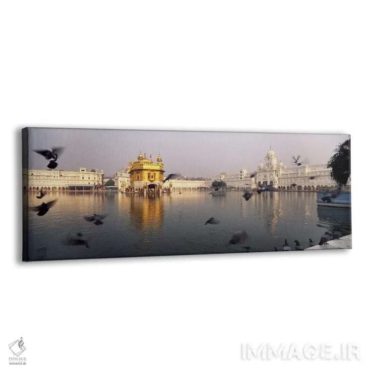تابلو دکوراتیو Golden Temple, Amritsar, Punjab, India,انعکاس معبد در د… اثر پانورامیک ایمجز - نمای پرسپکتیو محصول