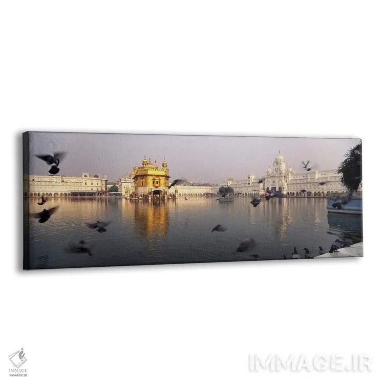 تابلو دکوراتیو Golden Temple, Amritsar, Punjab, India,انعکاس معبد در د… اثر پانورامیک ایمجز - نمای پرسپکتیو محصول