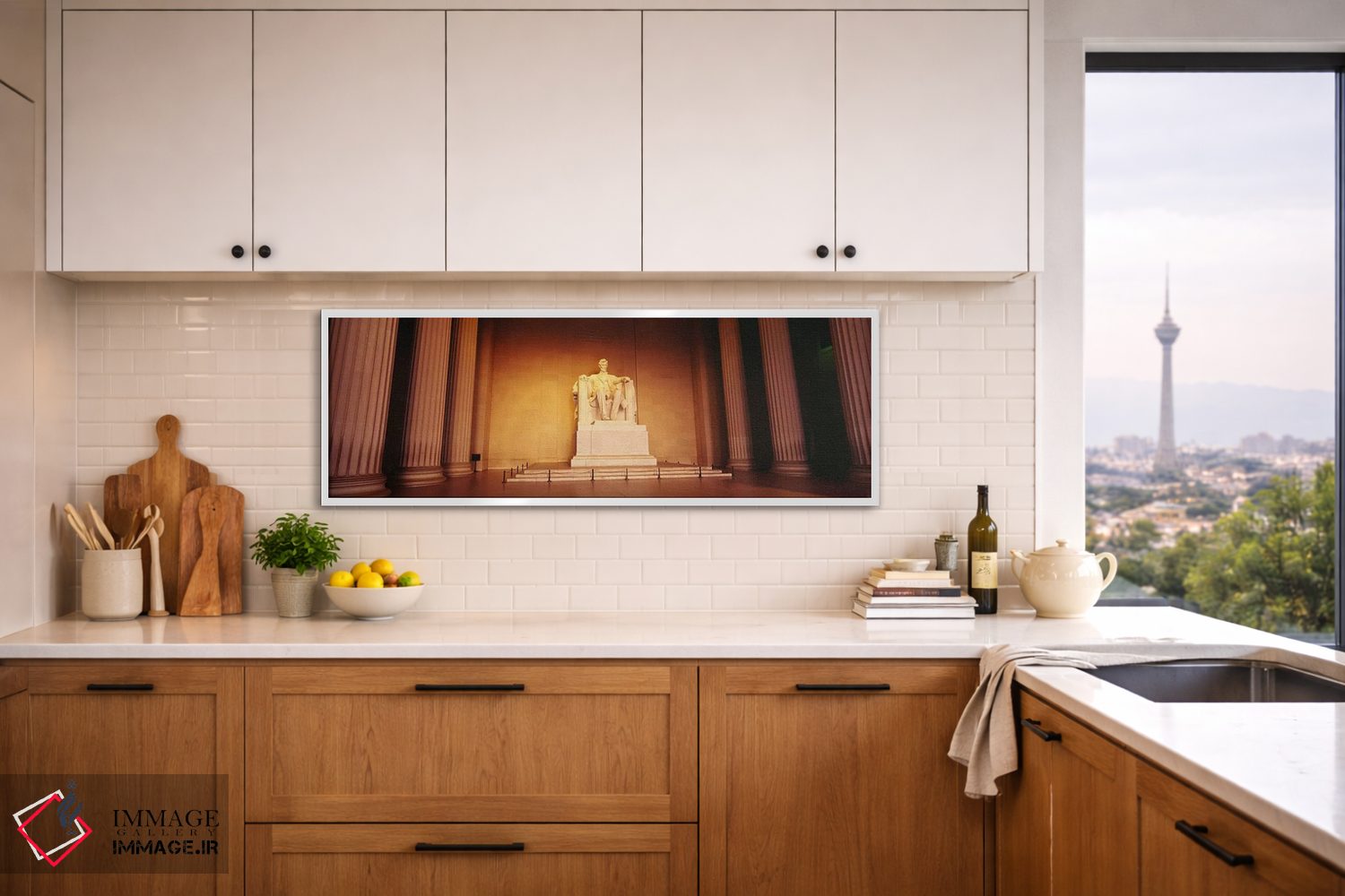 تابلو دکوراتیو Lincoln Memorial, Washington DC, USA,نمای زاویه پایین ا… اثر پانورامیک ایمجز - D2W