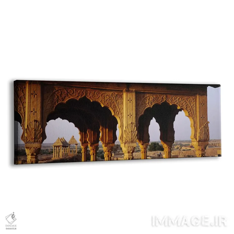تابلو دکوراتیو Jaisalmer, Rajasthan, India,بناهای یادبود در قبرستان، ج… اثر پانورامیک ایمجز - نمای پرسپکتیو محصول