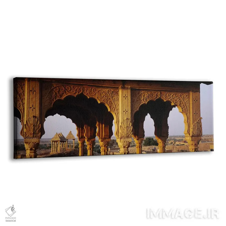 تابلو دکوراتیو Jaisalmer, Rajasthan, India,بناهای یادبود در قبرستان، ج… اثر پانورامیک ایمجز - نمای پرسپکتیو محصول