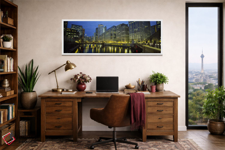 تابلو دکوراتیو Chicago River, Chicago, Illinois, USA,نمای زاویه پایین… اثر پانورامیک ایمجز - D2W