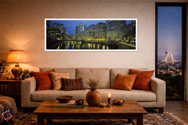 تابلو دکوراتیو Chicago River, Chicago, Illinois, USA,نمای زاویه پایین… اثر پانورامیک ایمجز - D4W