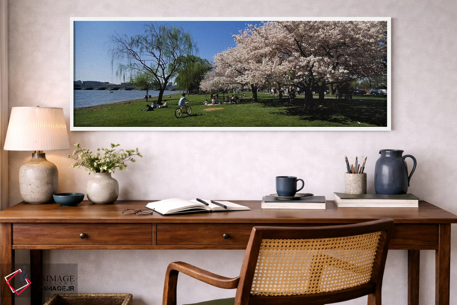تابلو دکوراتیو Cherry Blossom, Washington DC, USA,گروهی از مردم در باغ… اثر پانورامیک ایمجز - D1W