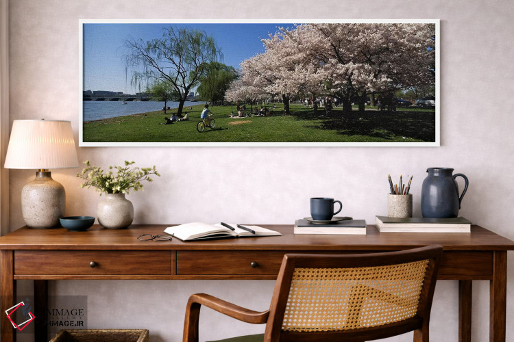 تابلو دکوراتیو Cherry Blossom, Washington DC, USA,گروهی از مردم در باغ… اثر پانورامیک ایمجز - D1W