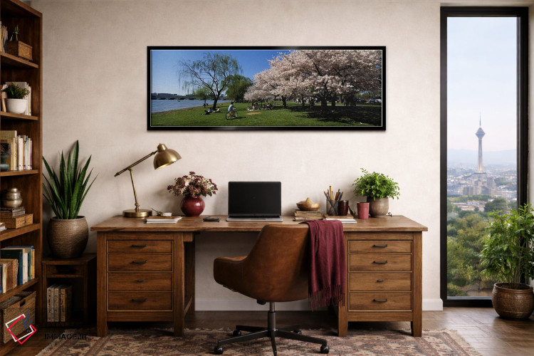 تابلو دکوراتیو Cherry Blossom, Washington DC, USA,گروهی از مردم در باغ… اثر پانورامیک ایمجز - D3B