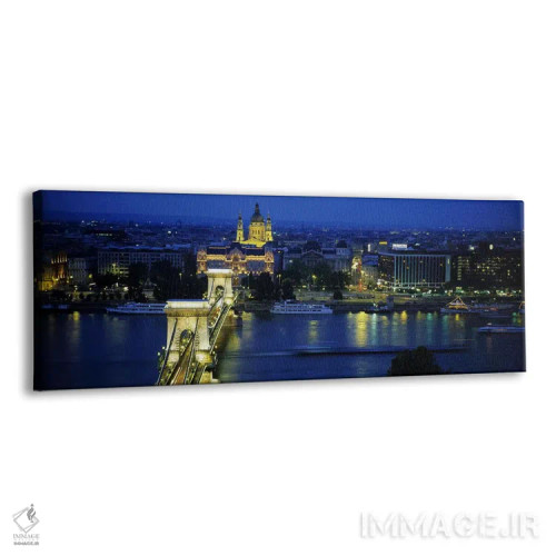 تابلو دکوراتیو Chain Bridge, Danube River, Budapest, Hungary,نمای بالا… اثر پانورامیک ایمجز - نمای پرسپکتیو محصول
