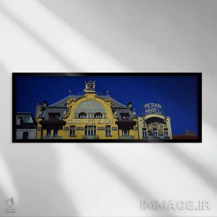 تابلو دکوراتیو Grand Hotel Europa, Prague, Czech Republic,نمای بالایی… اثر پانورامیک ایمجز - نمای قابدار مشکی