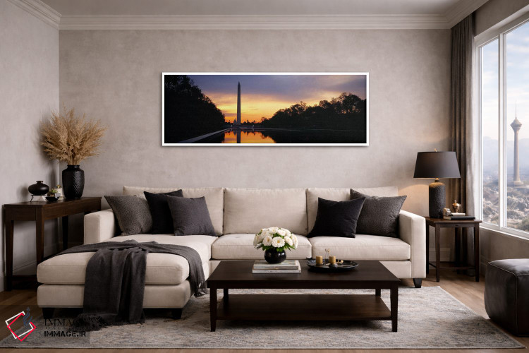 تابلو دکوراتیو Washington Monument, Washington DC, USA,سیلوئت یک ابلیس… اثر پانورامیک ایمجز - D4W