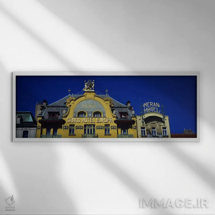 تابلو دکوراتیو Grand Hotel Europa, Prague, Czech Republic,نمای بالایی… اثر پانورامیک ایمجز - نمای قابدار سفید