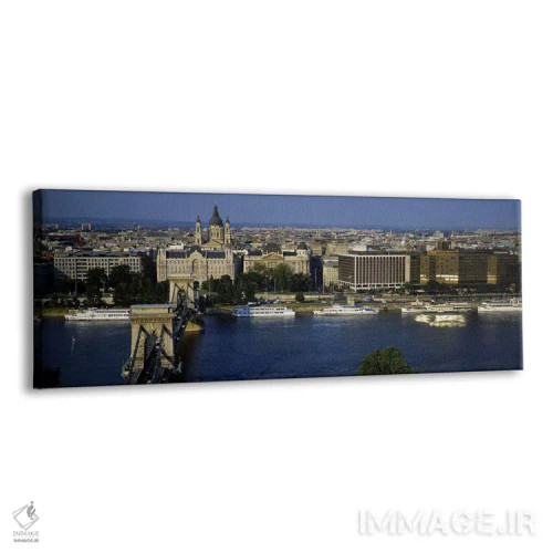 تابلو دکوراتیو Chain Bridge, Danube River, Budapest, Hungary,ساختمان ه… اثر پانورامیک ایمجز - نمای پرسپکتیو محصول
