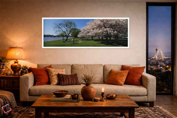 تابلو دکوراتیو Cherry Blossom, Washington DC, USA,گروهی از مردم در باغ… اثر پانورامیک ایمجز - D4W