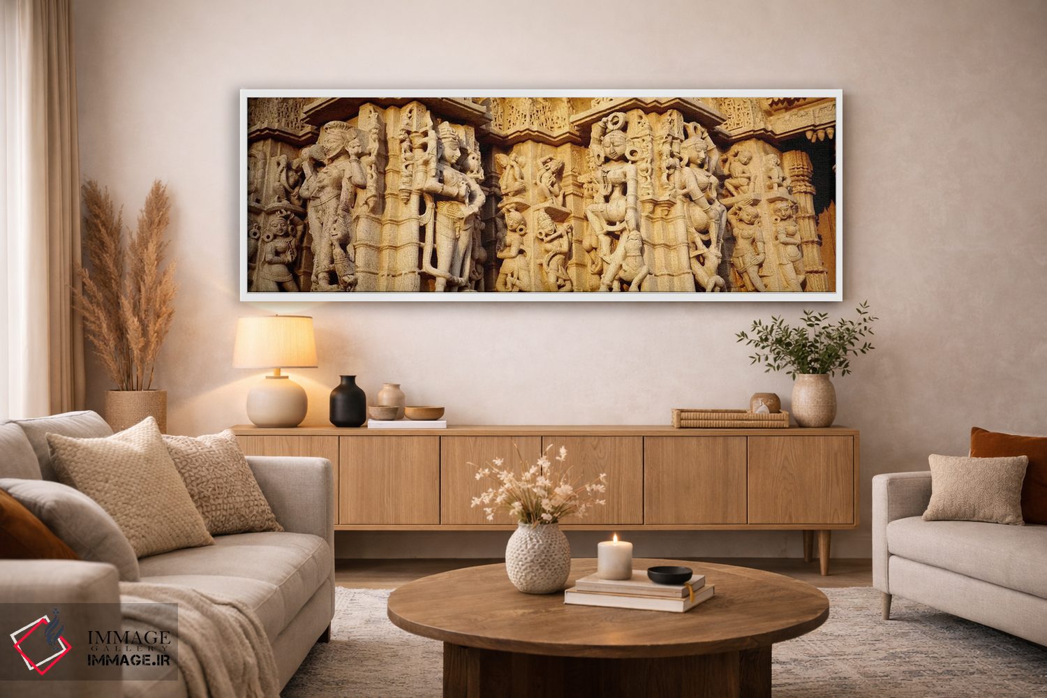 تابلو دکوراتیو Jain Temple, Ranakpur, Rajasthan, India,مجسمه های حجاری… اثر پانورامیک ایمجز - D3W