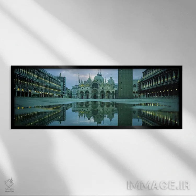 تابلو دکوراتیو St. Mark's Cathedral, St. Mark's Square, Venice, Veneto… اثر پانورامیک ایمجز - نمای قابدار مشکی