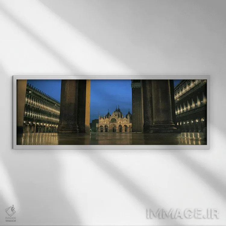 تابلو دکوراتیو St. Mark's Cathedral, St. Mark's Square, Venice, Veneto… اثر پانورامیک ایمجز - نمای قابدار سفید