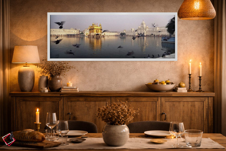 تابلو دکوراتیو Golden Temple, Amritsar, Punjab, India,انعکاس معبد در د… اثر پانورامیک ایمجز - D1W