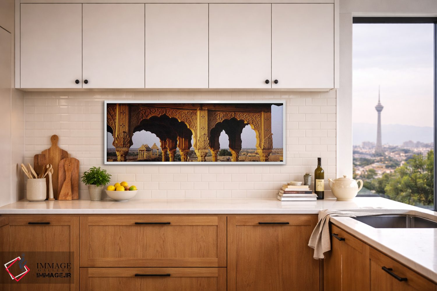 تابلو دکوراتیو Jaisalmer, Rajasthan, India,بناهای یادبود در قبرستان، ج… اثر پانورامیک ایمجز - D2W