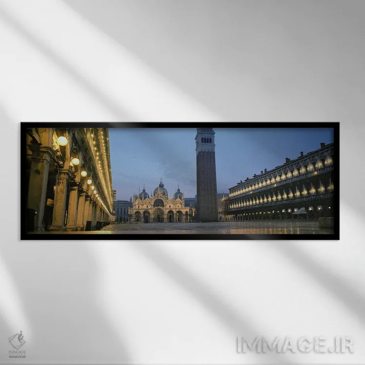 تابلو دکوراتیو St. Mark's Cathedral, St. Mark's Square, Venice, Veneto… اثر پانورامیک ایمجز - نمای قابدار مشکی