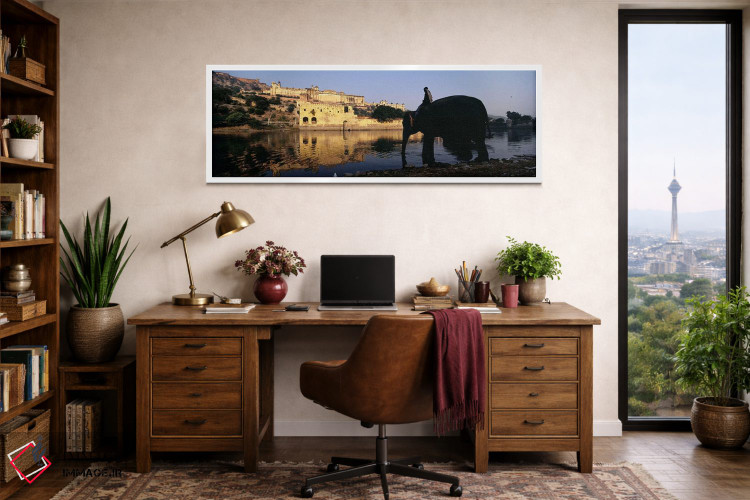 تابلو دکوراتیو Amber Fort, Jaipur, Rajasthan, India,نمای نیم رخ مردی ن… اثر پانورامیک ایمجز - D1W