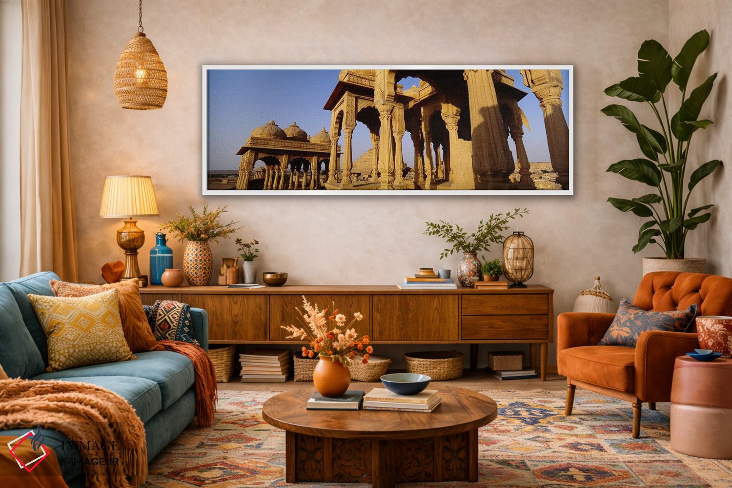 تابلو دکوراتیو Jaisalmer, Rajasthan, India,نمای زاویه پایین از بناهای… اثر پانورامیک ایمجز - D2W