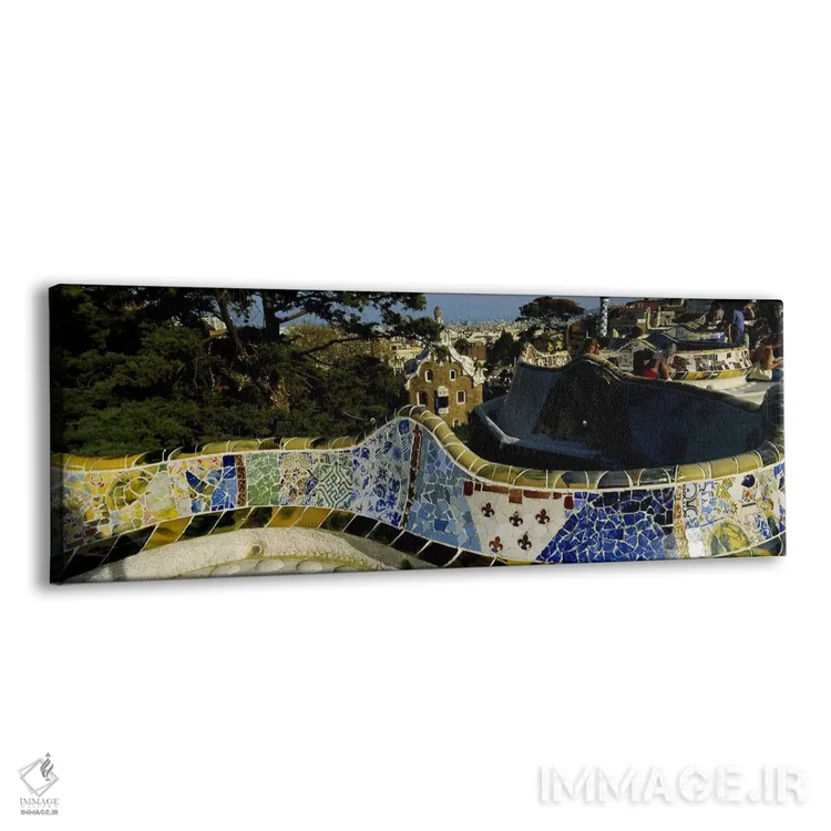 تابلو دکوراتیو Parc Guell, Barcelona, Catalonia, Spain,موزاییک آنتونی… اثر پانورامیک ایمجز - نمای پرسپکتیو محصول
